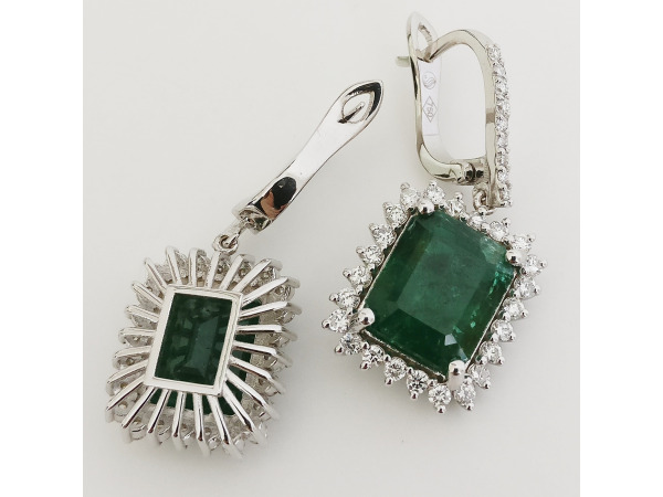 11.27ct Emerald and Diamond Earrings – foto 4 – kavel bij XL Auctions