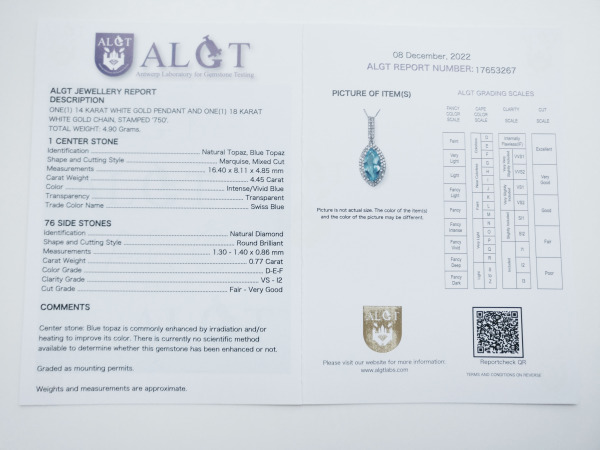5.22ct Topaz and Diamond Necklace with pendant – foto 8 – kavel bij XL Auctions