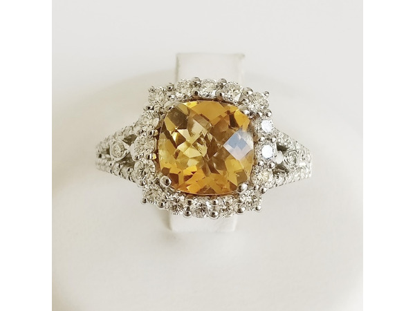 4.12ct Citrine and Diamond Ring – foto 2 – kavel bij XL Auctions