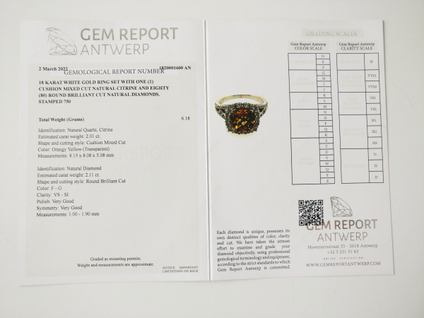 4.12ct Citrine and Diamond Ring – foto 7 – kavel bij XL Auctions