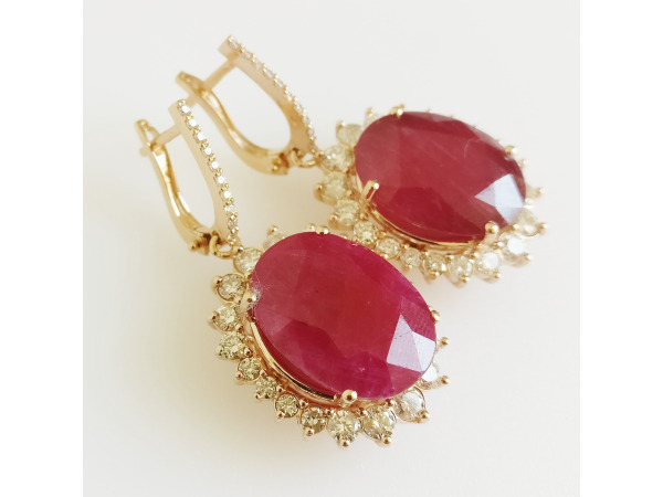 22.41ct Ruby and Diamond Earrings – foto 3 – kavel bij XL Auctions