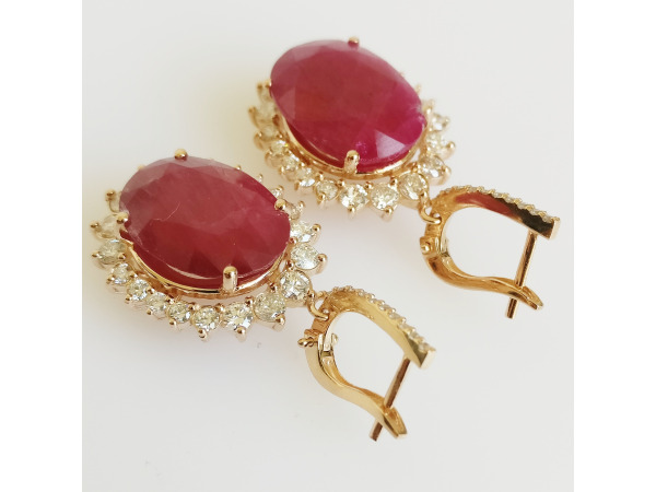 22.41ct Ruby and Diamond Earrings – foto 5 – kavel bij XL Auctions