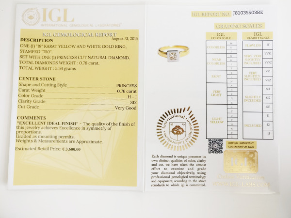 0.76ct Diamond Ring – foto 8 – kavel bij XL Auctions