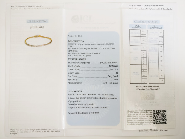 2.50ct Diamond Bracelet – foto 6 – kavel bij XL Auctions