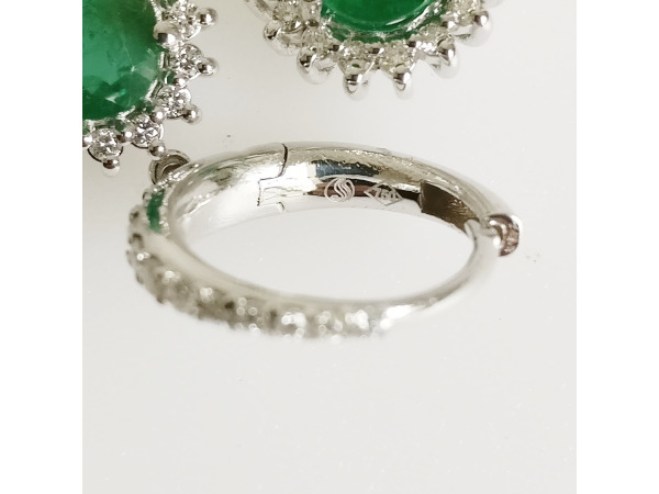 3.08ct Emerald and Diamond Earrings – foto 6 – kavel bij XL Auctions