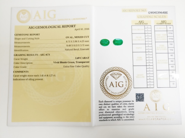 3.08ct Emerald and Diamond Earrings – foto 7 – kavel bij XL Auctions