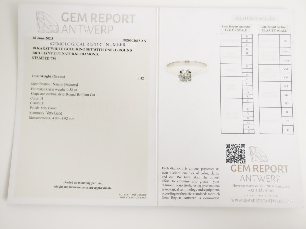 0.52ct Diamond Ring – foto 6 – kavel bij XL Auctions