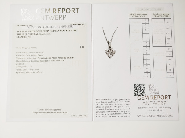 0.44ct Diamond Necklace with Pendant – foto 4 – kavel bij XL Auctions