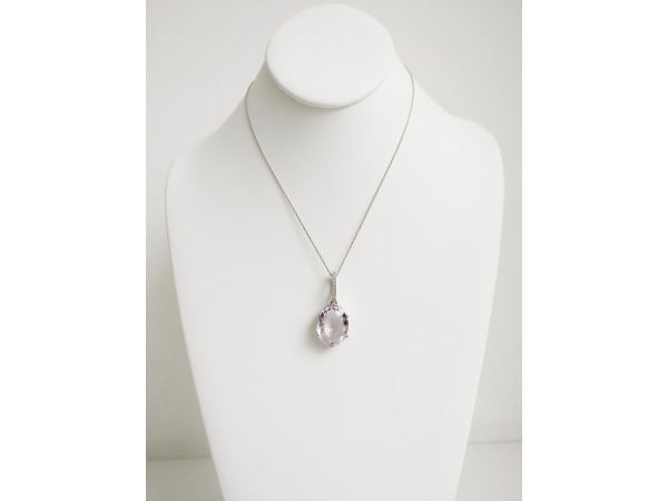 20.47ct Amethyst and Diamond Necklace with pendant – foto 3 – kavel bij XL Auctions