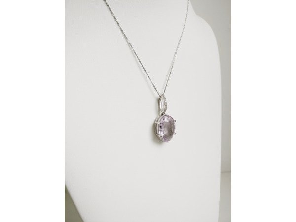 20.47ct Amethyst and Diamond Necklace with pendant – foto 4 – kavel bij XL Auctions