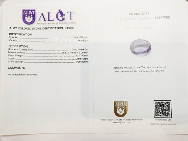 20.47ct Amethyst and Diamond Necklace with pendant – foto 7 – kavel bij XL Auctions