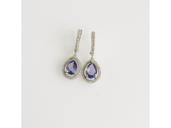 2.39ct Tanzanite and Diamond Earrings – foto 2 – kavel bij XL Auctions