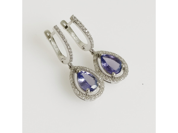 2.39ct Tanzanite and Diamond Earrings – foto 3 – kavel bij XL Auctions