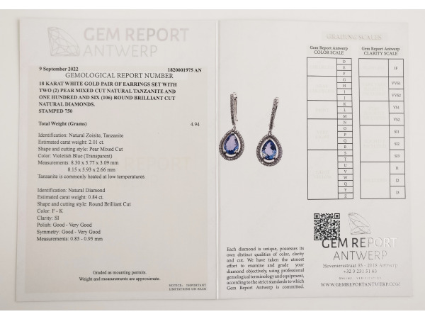 2.39ct Tanzanite and Diamond Earrings – foto 6 – kavel bij XL Auctions