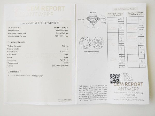 Round 4.23ct – foto 2 – kavel bij XL Auctions