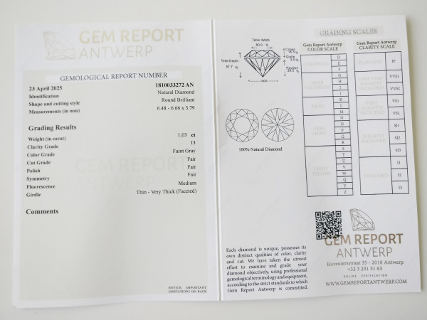 Round 1.03ct – foto 2 – kavel bij XL Auctions