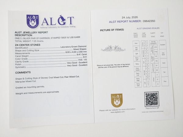 8.41ct Lab Grown Diamond Earrings – foto 7 – kavel bij XL Auctions