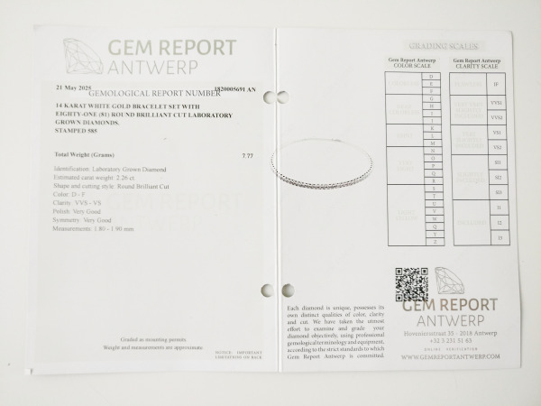 2.26ct Lab Grown Diamond Bangle – foto 4 – kavel bij XL Auctions