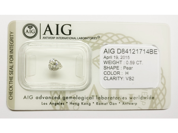Pear 0.59ct – foto 2 – kavel bij XL Auctions