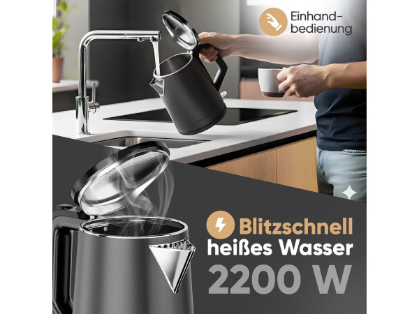 ProfiCook WK 1290 - Waterkoker - Grijs - 1.5Liter – foto 2 – kavel bij XL Auctions