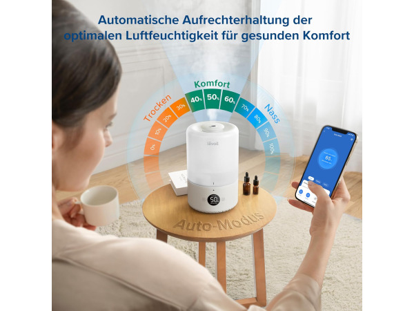 Levoit Smart Luchtbevochtiger - 3L - 20 dB – foto 5 – kavel bij XL Auctions