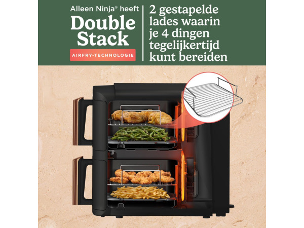 +Ninja Double Stack XL Airfryer - SL400EUCP - 9,5L (Schade) – foto 5 – kavel bij XL Auctions