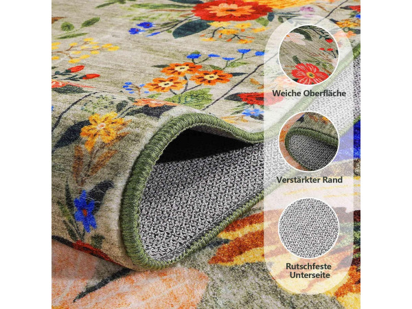 vintage bloemen - Rond tapijt - 160 cm - antislip – foto 3 – kavel bij XL Auctions