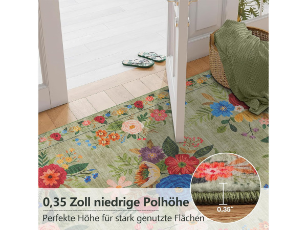 vintage bloemen - Rond tapijt - 160 cm - antislip – foto 4 – kavel bij XL Auctions