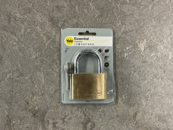 6x Yale hangslot 70mm messing YE1/70/137/1 – kavel bij XL Auctions