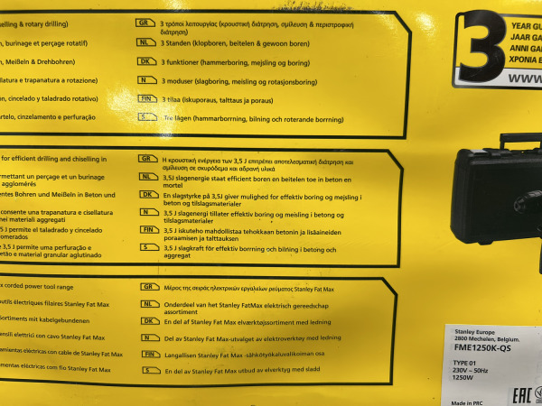 Stanley Fatmax boorhamer SDS+ 1250W FME1250K-QS – foto 5 – kavel bij XL Auctions