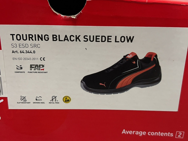 Puma veiligheidsschoen maat 46 S3 Touring zwart/rood – foto 8 – kavel bij XL Auctions