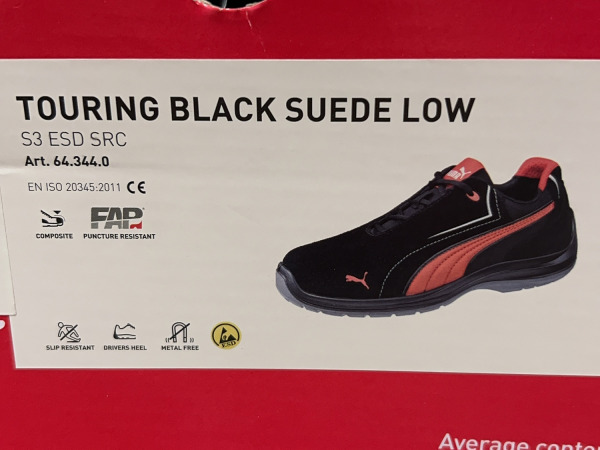 Puma veiligheidsschoen maat 43 S3 Touring zwart/rood – foto 8 – kavel bij XL Auctions