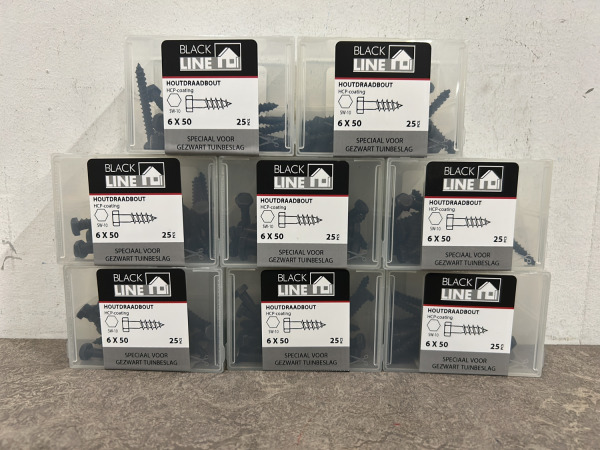 Blackline houtdraadbouten ø6-8mm zwart set 24-delig – foto 8 – kavel bij XL Auctions