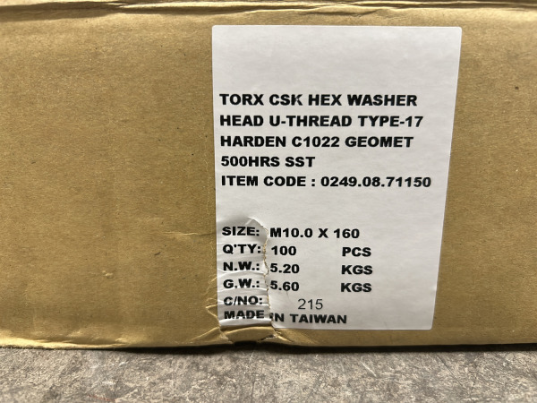 Doos schroeven M10x160mm Torx met Geomet-coating – foto 7 – kavel bij XL Auctions