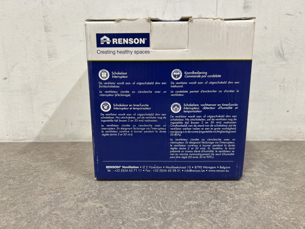 Renson ventilator met vochtsensor ø100mm grijs – foto 3 – kavel bij XL Auctions