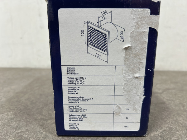 Renson ventilator ø100mm met timer Greenwave – foto 5 – kavel bij XL Auctions