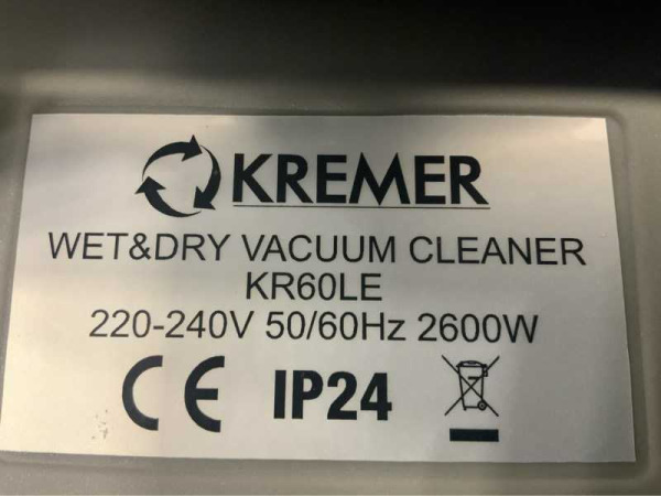 Kremer industriële stofzuiger KR60LE 60L – foto 12 – kavel bij XL Auctions