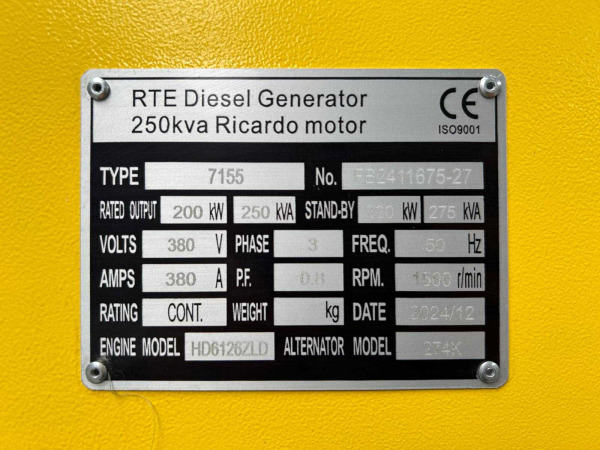 RTE noodstroom-aggregaat 250kVA diesel – foto 4 – kavel bij XL Auctions