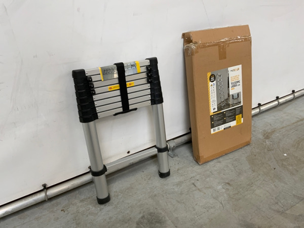 Mr. Safe telescopische ladder 260cm aluminium 9 treden – foto 3 – kavel bij XL Auctions