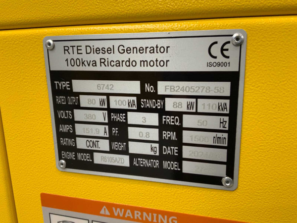 RTE noodstroom-aggregaat 100kVa diesel – foto 5 – kavel bij XL Auctions