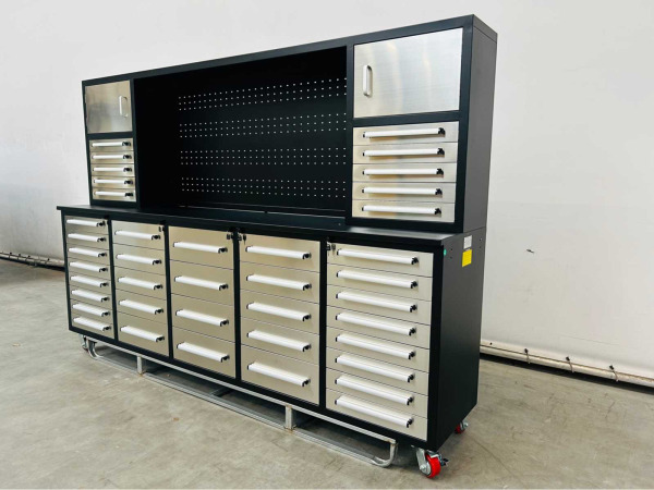 Garagewerkbank met 33 lades 285x67x190cm – foto 2 – kavel bij XL Auctions
