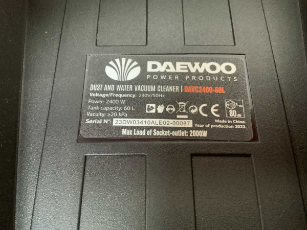 Daewoo nat- en droogzuiger DAVC2400-60L – foto 13 – kavel bij XL Auctions