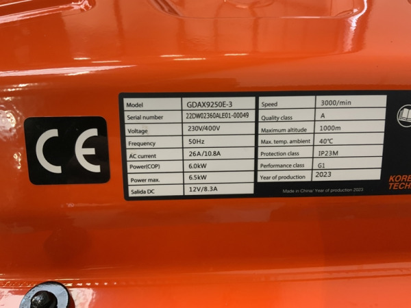 Daewoo benzine generator 6,5kW GDAX9250E – foto 12 – kavel bij XL Auctions