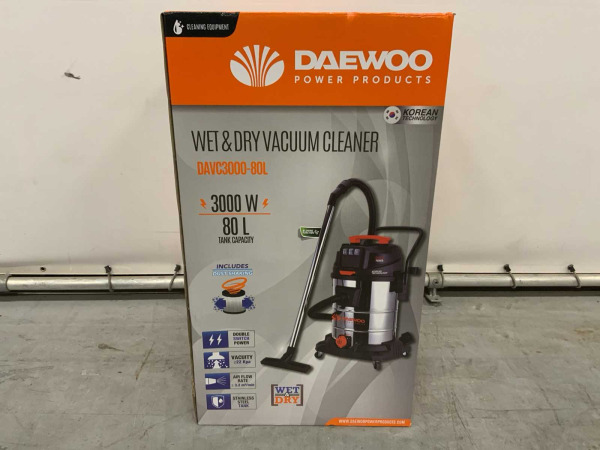 Daewoo industriële nat- en droogzuiger 3000W DAVC3000-80L – foto 14 – kavel bij XL Auctions