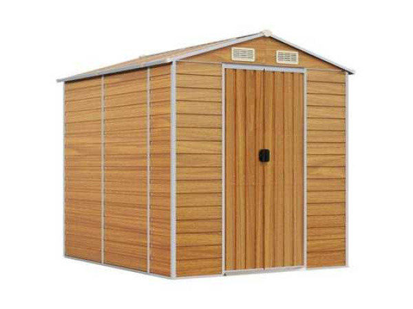 VidaXL metalen tuinschuur houtlook 215x191x198cm – kavel bij XL Auctions