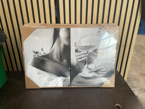5x Decoratieve Wandplaat / Glasplaat Zwart-Wit – kavel bij XL Auctions