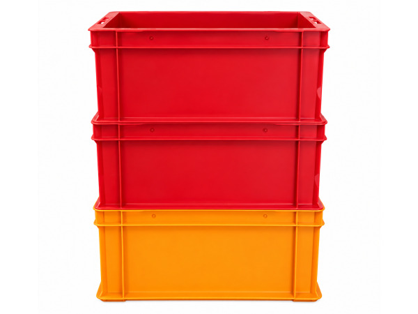 3 Kunststof Magazijnbakken Rood/Oranje – ca. 40x30 cm – kavel bij XL Auctions