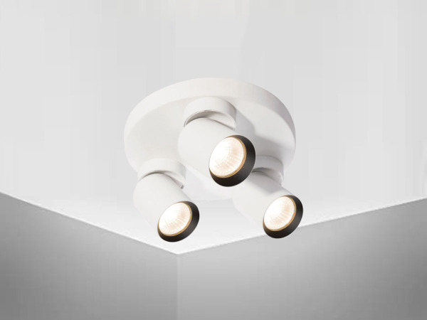 2x Rond GU10 Opbouwspot Armatuur triple zand wit en zwart – foto 6 – kavel bij XL Auctions