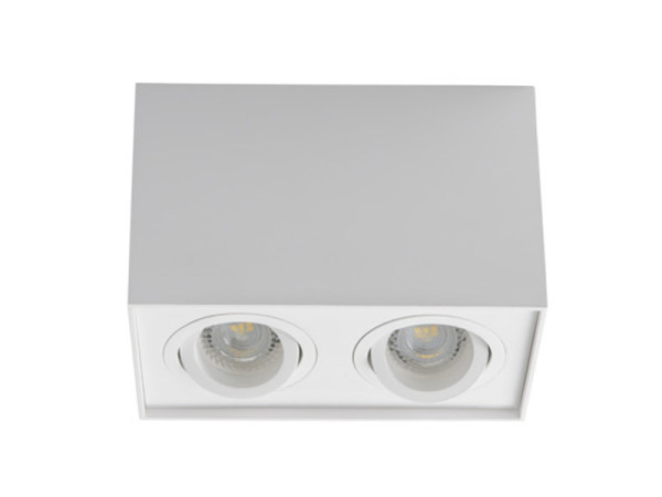 2x GU10 Opbouwspot Armatuur dual fittingen wit kantelbaar – foto 2 – kavel bij XL Auctions