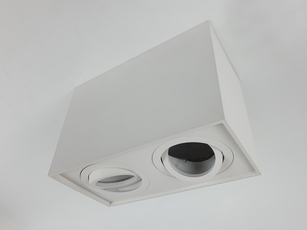 2x GU10 Opbouwspot Armatuur dual fittingen wit kantelbaar – foto 4 – kavel bij XL Auctions